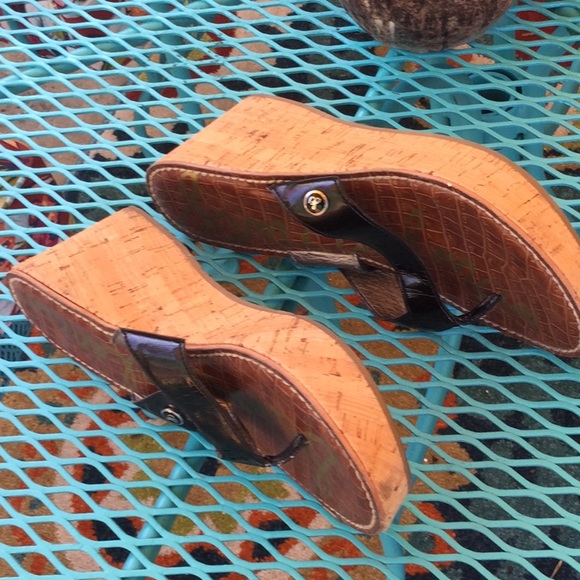 Sam Edelman Black Cork Heel Hong Sandals - Picture 3 of 5